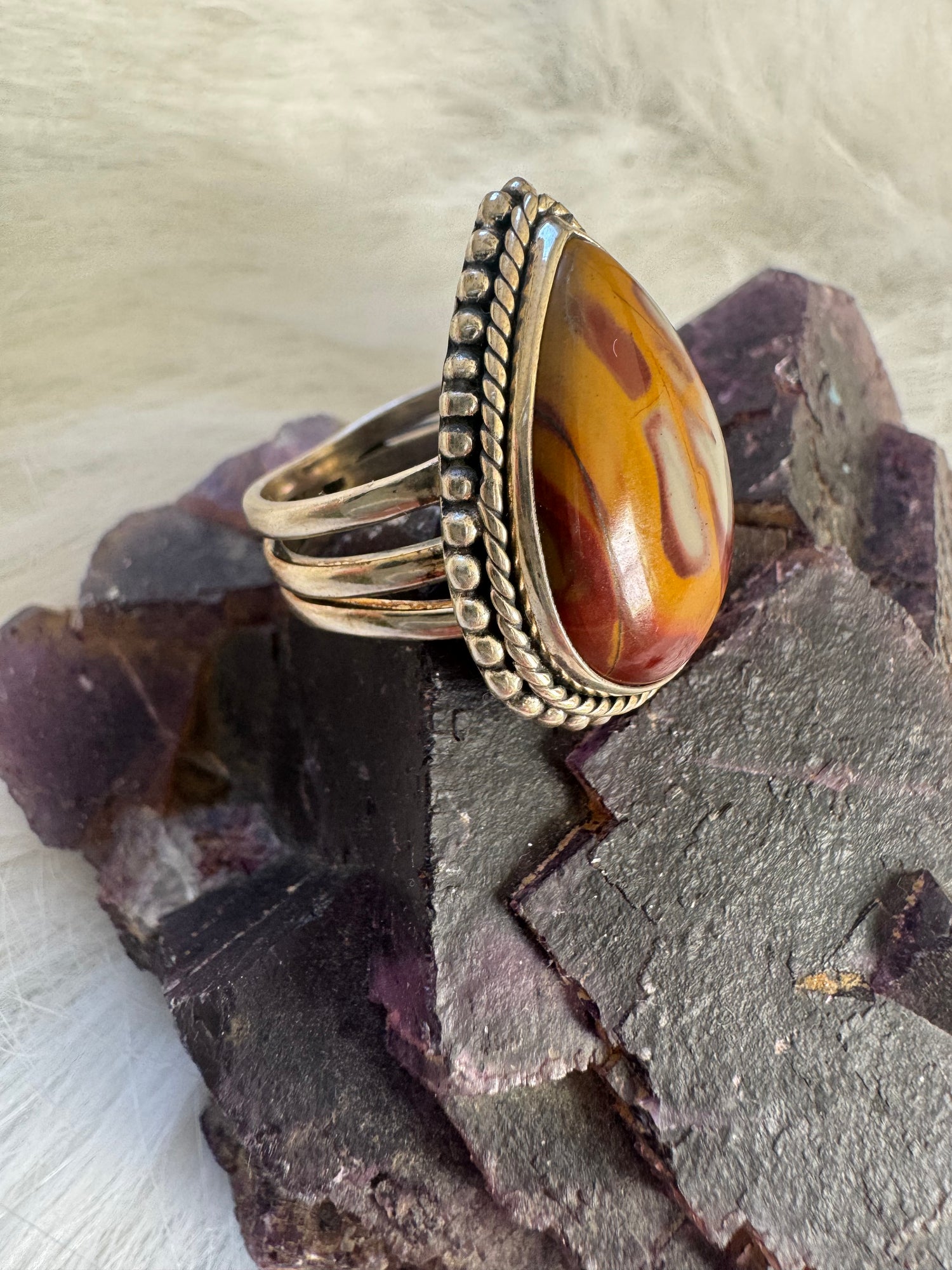 Noreena Jasper 925 Sterling Silver Ring Size 7.75 - Moon Room Shop and Wellness