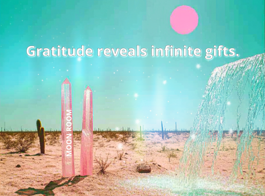 Gratitude Reveals Infinite Gifts Consciousness Card - 2x2 inch - Moon Room Shop and Wellness