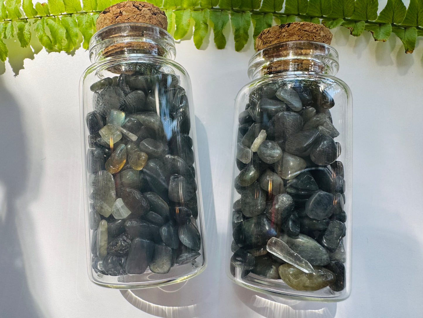 Labradorite Gem Chip 25 ml Glass Jar - Moon Room Shop and Wellness
