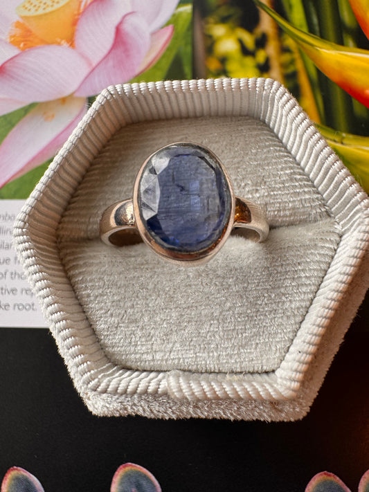 Blue Kyanite Sterling Silver Ring Size 8 - Moon Room Shop and Wellness