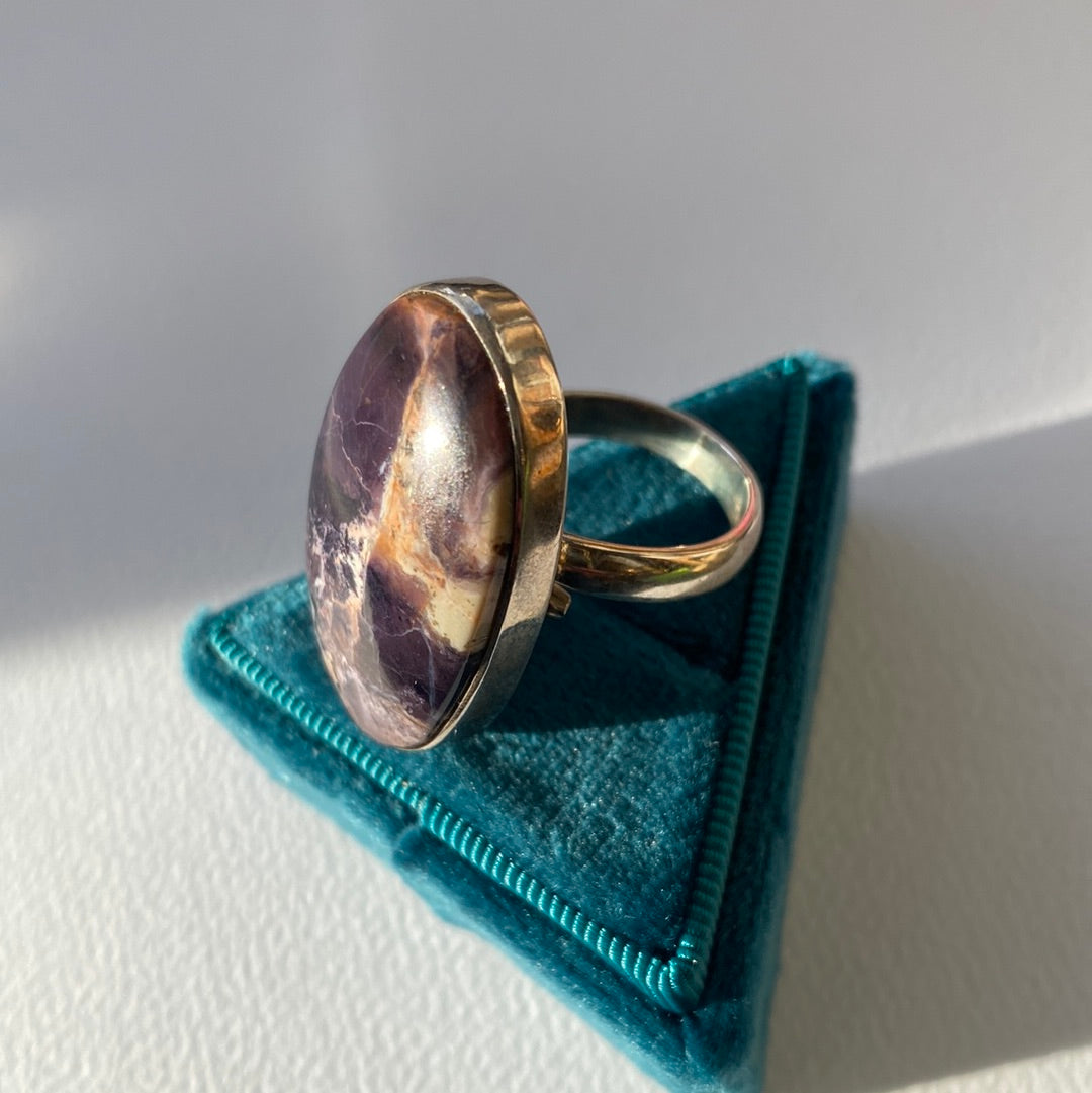 Sterling Tiffany Stone Ring- Adjustable - Moon Room Shop and Wellness
