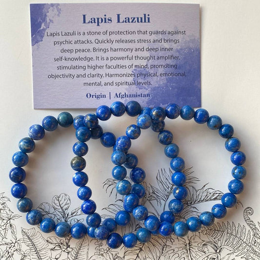 Lapis Lazuli Stretch Bracelet 8 mm - Moon Room Shop and Wellness