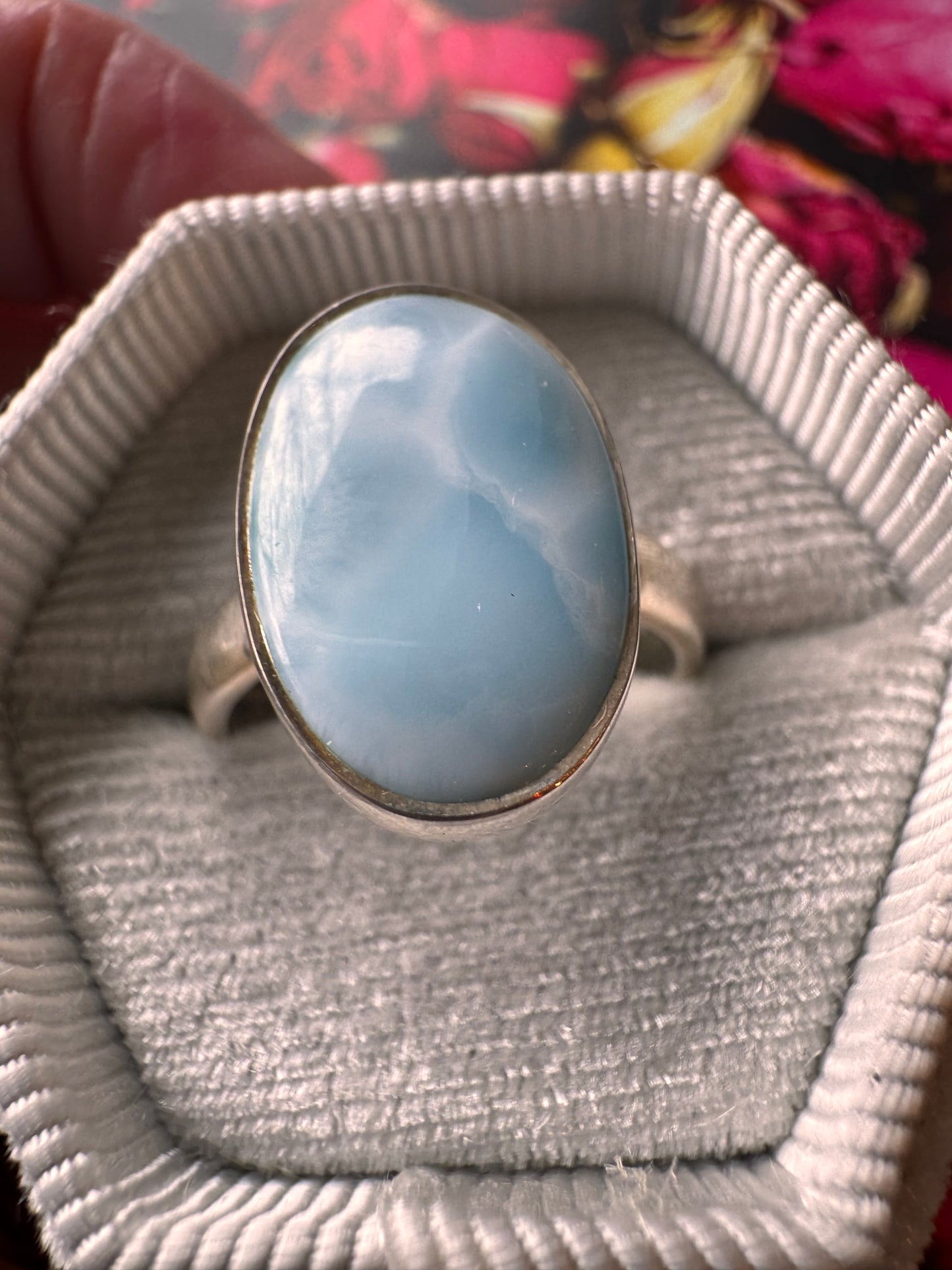 Larimar Sterling Silver Adjustable 5-6 Ring - Moon Room Shop and Wellness