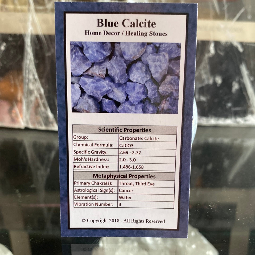 Blue Calcite Sphere 379 grams - Moon Room Shop and Wellness