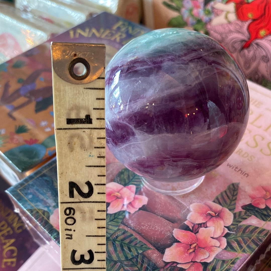 Rainbow Fluorite Sphere 344 g - Moon Room Shop and Wellness
