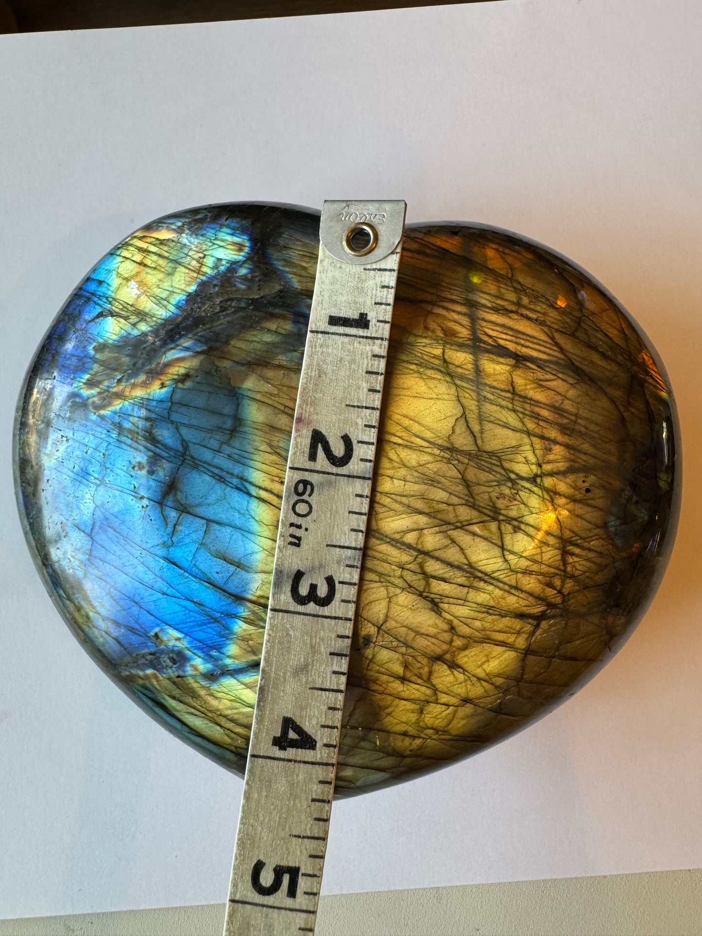 Labradorite Flashy Heart 3.25 lb  Madagascar Beauty!