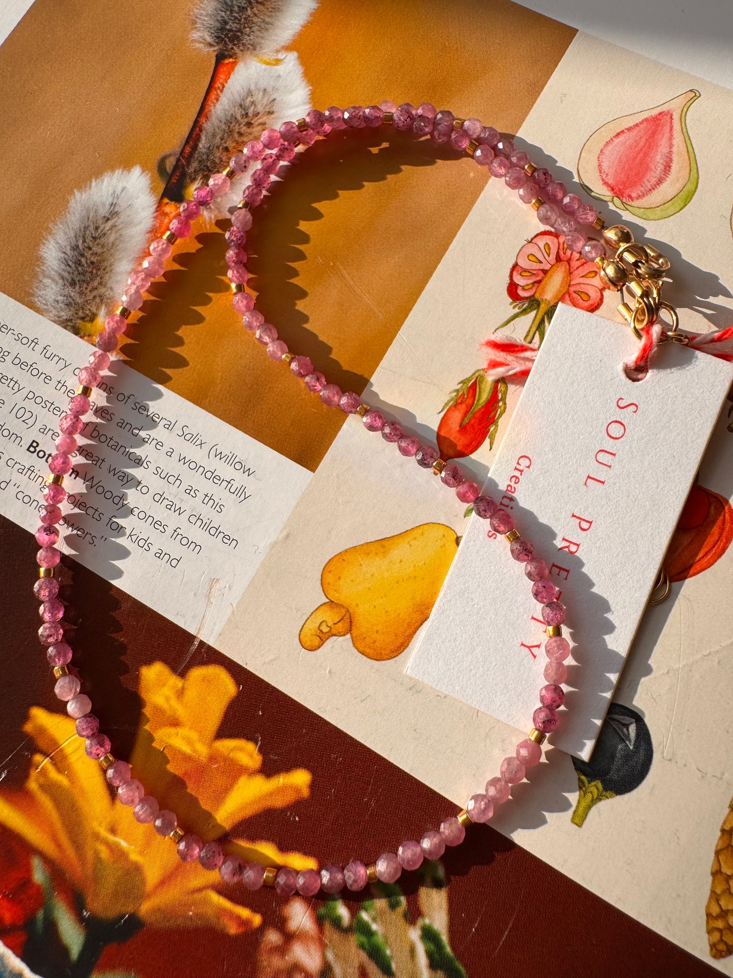 Soul Pretty Ruby Faceted Gold Fill Handmade Necklace - Moon Room Shop and Wellness