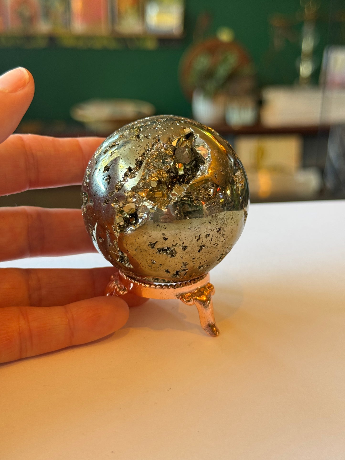 Pyrite Sphere 371 g Peru - Moon Room Shop and Wellness