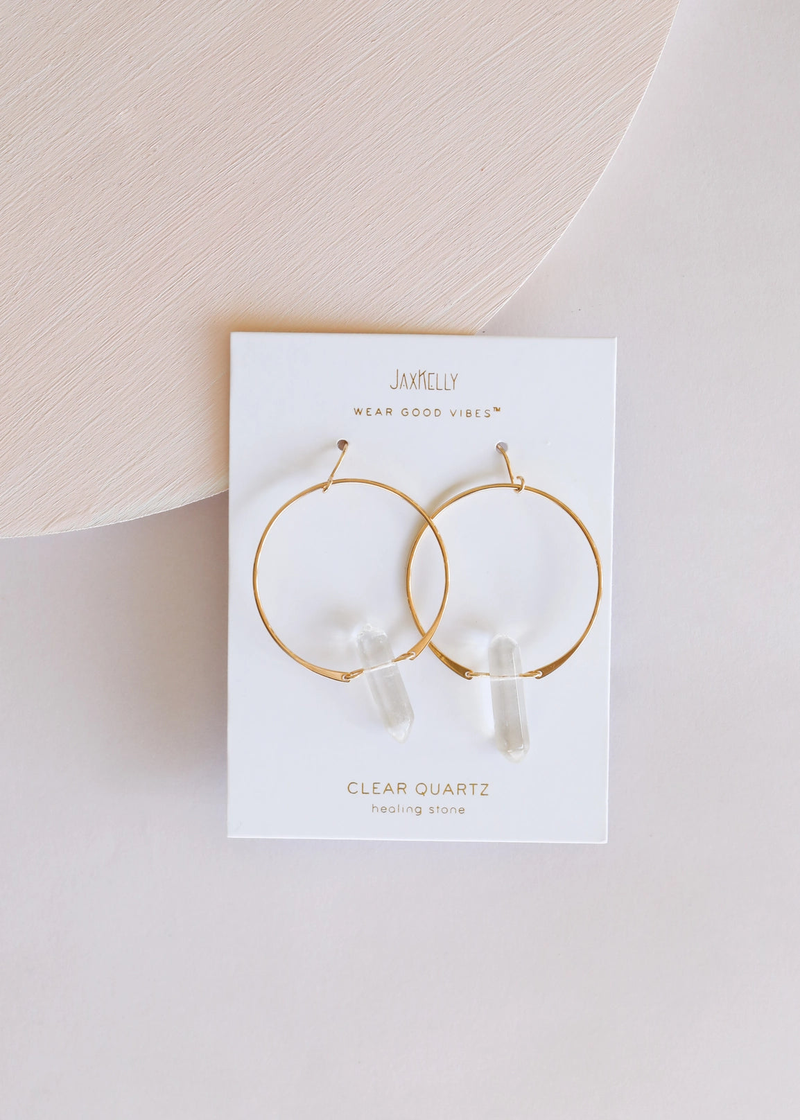 Clear Quartz Hoop Earrings - Moon Room Shop and Wellness