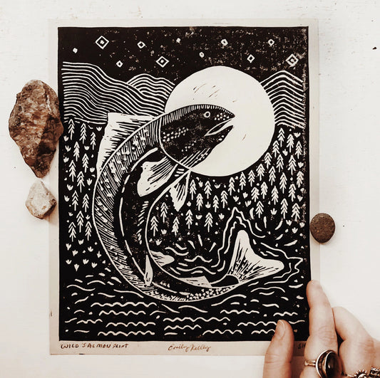 Wild Salmon Print. 8x10 - Moon Room Shop and Wellness
