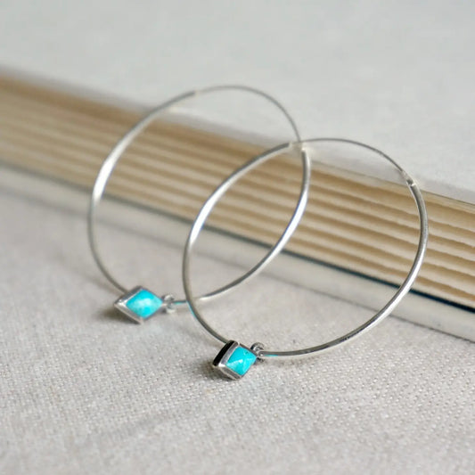 Dir Turquoise Hoops - Moon Room Shop and Wellness