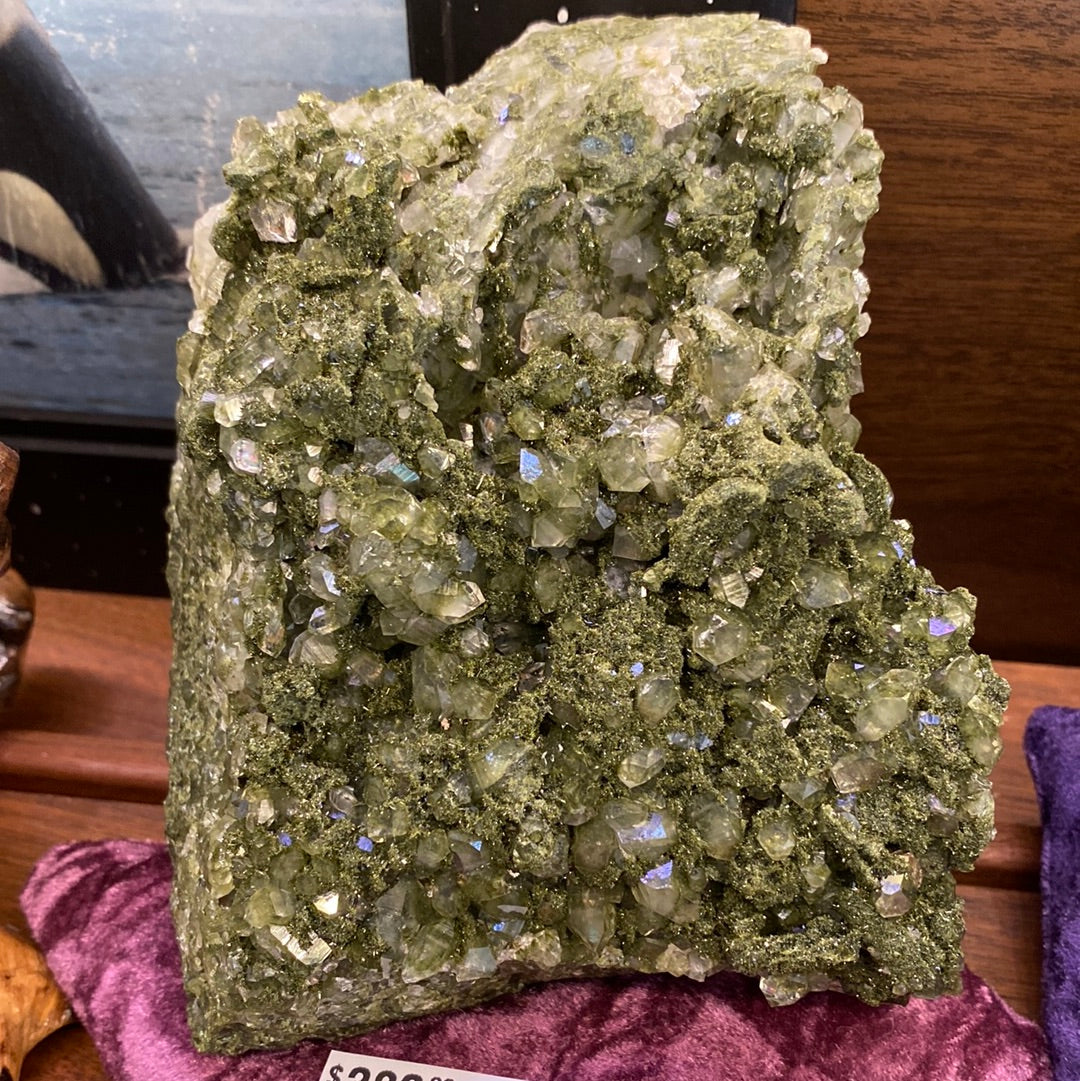 Epidote Quartz Specimen... dreammmmmy 2.64 lbs - Moon Room Shop and Wellness