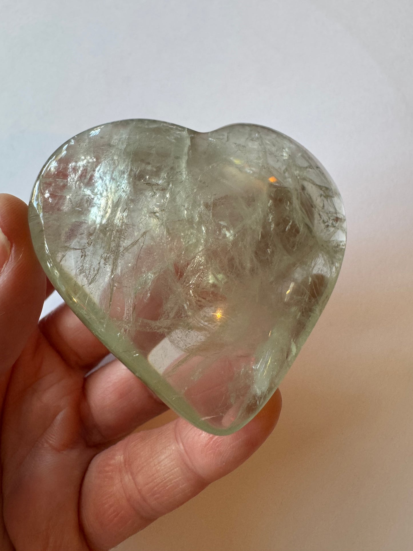 Prasiolite aka Green Amethyst Heart (heat treated)  99 g - Moon Room Shop and Wellness