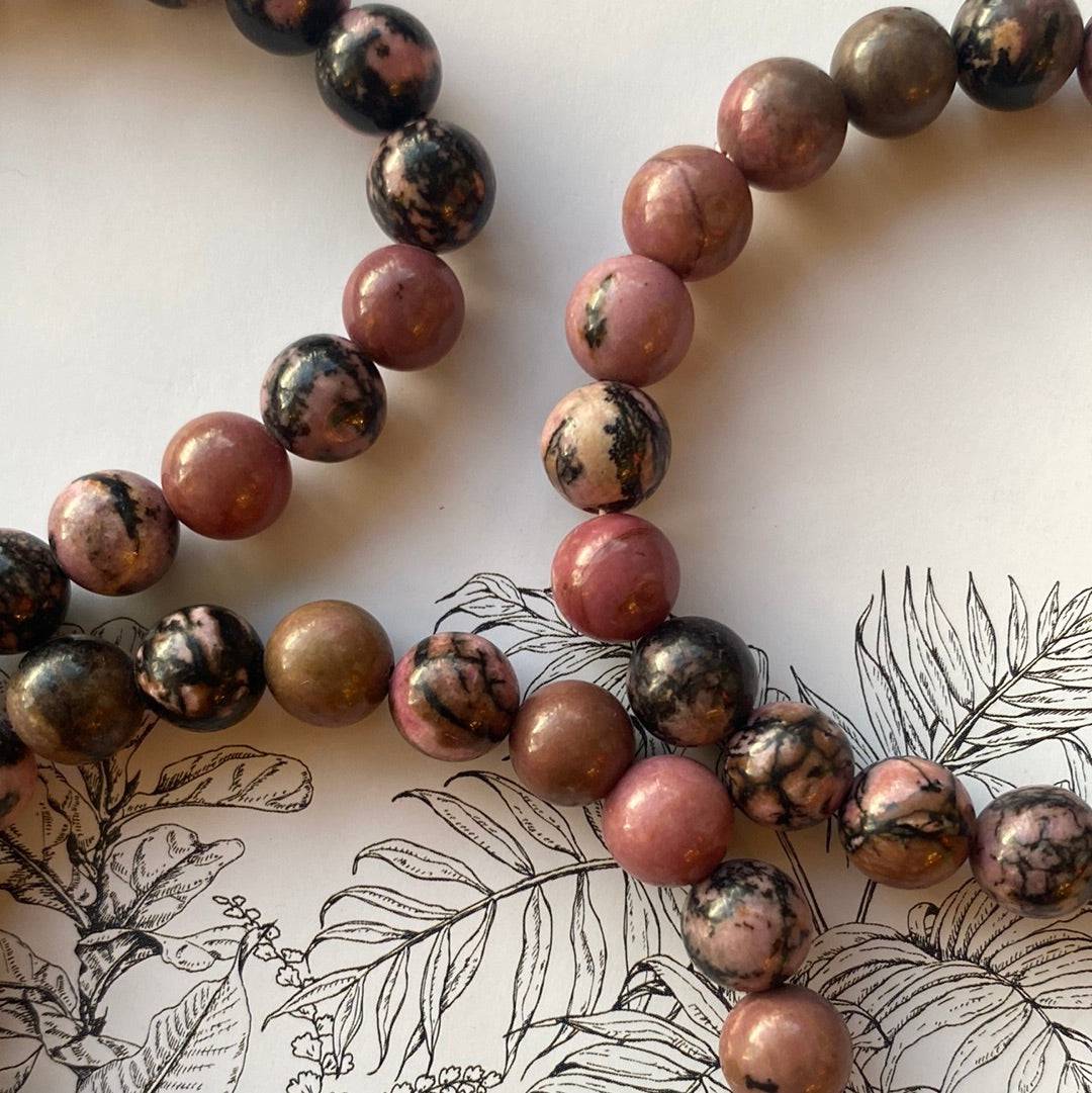 Rhodonite 8mm Stretch Bracelet - Moon Room Shop and Wellness