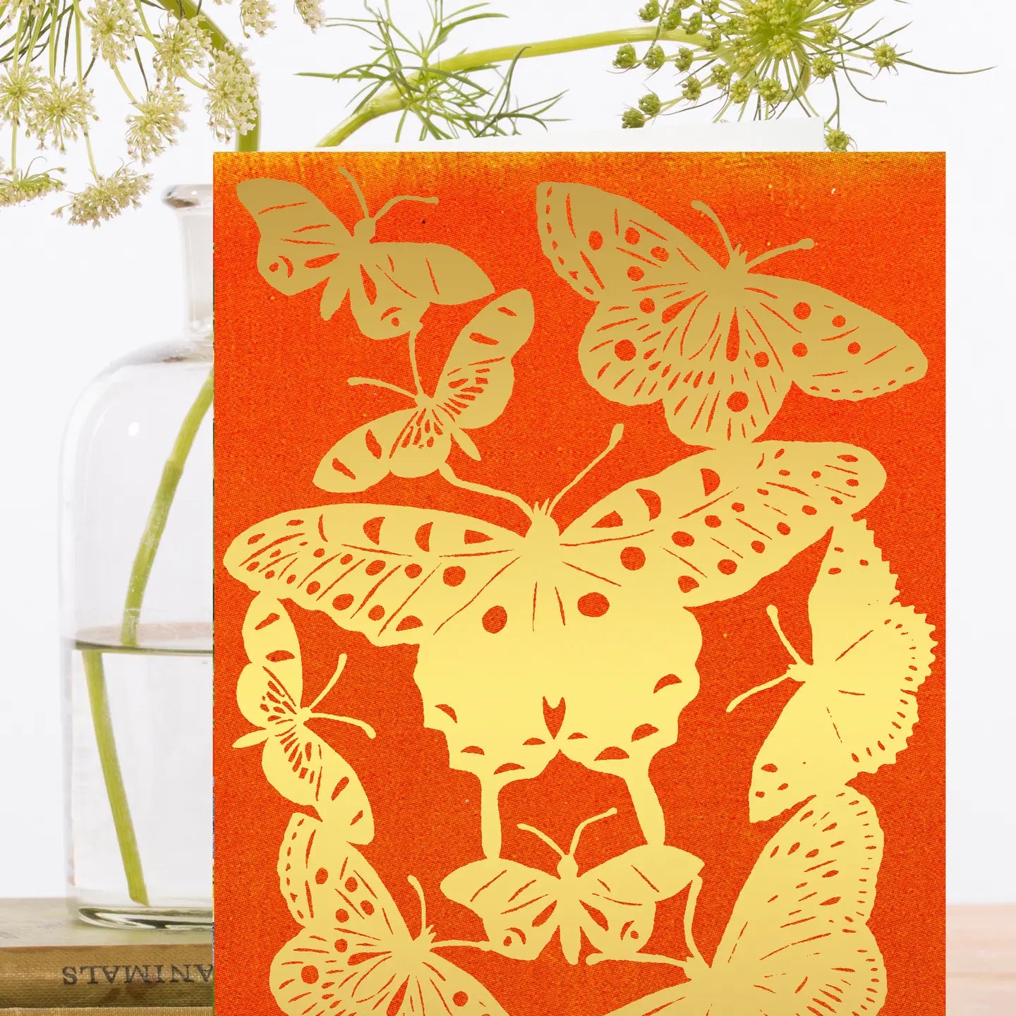 Bright  Butterfly Adventure Gold Foil Whimsical Greeting Card- Blank - Moon Room Shop and Wellness