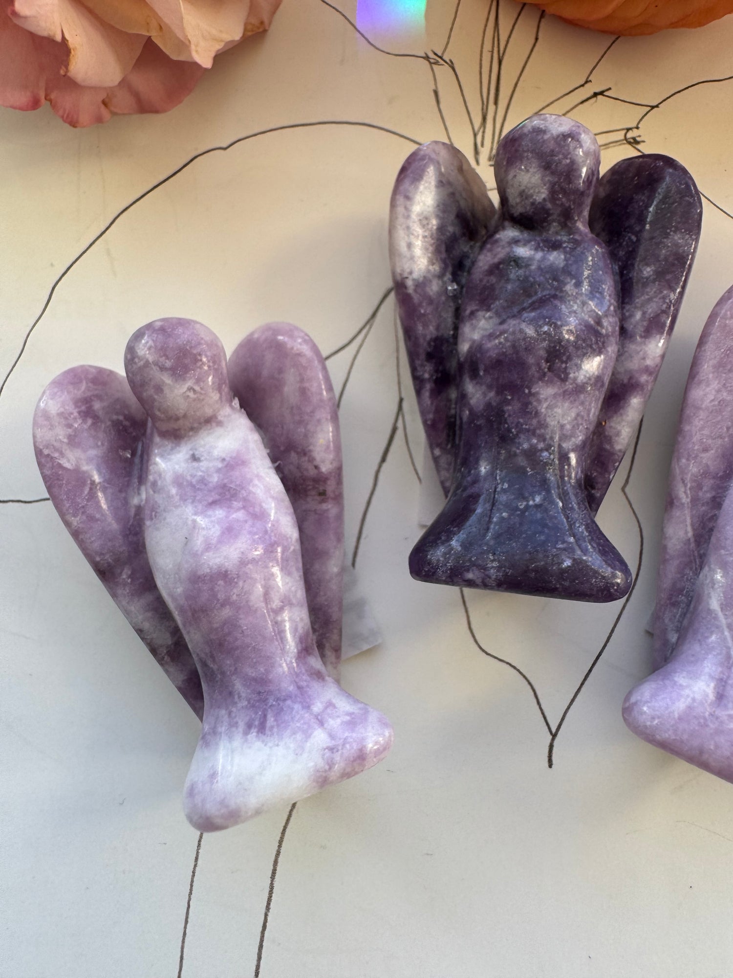 Lepidolite Angel 2 Inch - Moon Room Shop and Wellness