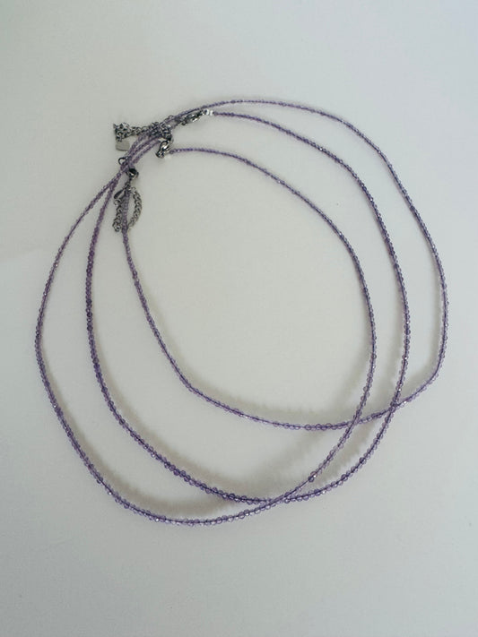 Amethyst Necklace- Stainless Steel - Moon Room Shop and Wellness