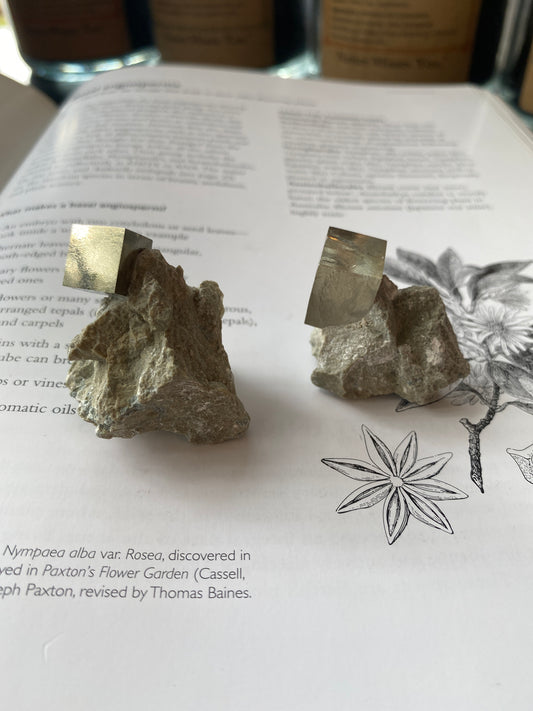 Pyrite Cube on Matrix | Natural Pyrite Crystal - Moon Room Shop and Wellness