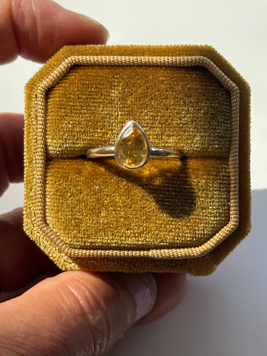 Citrine Sterling Silver Ring Size 9