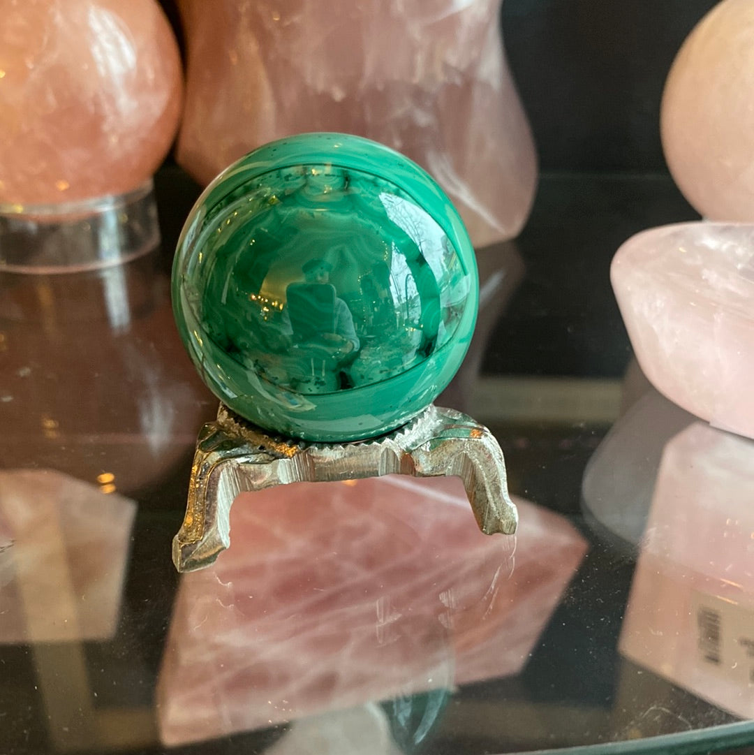 Malachite Sphere 121 g - Moon Room Shop and Wellness