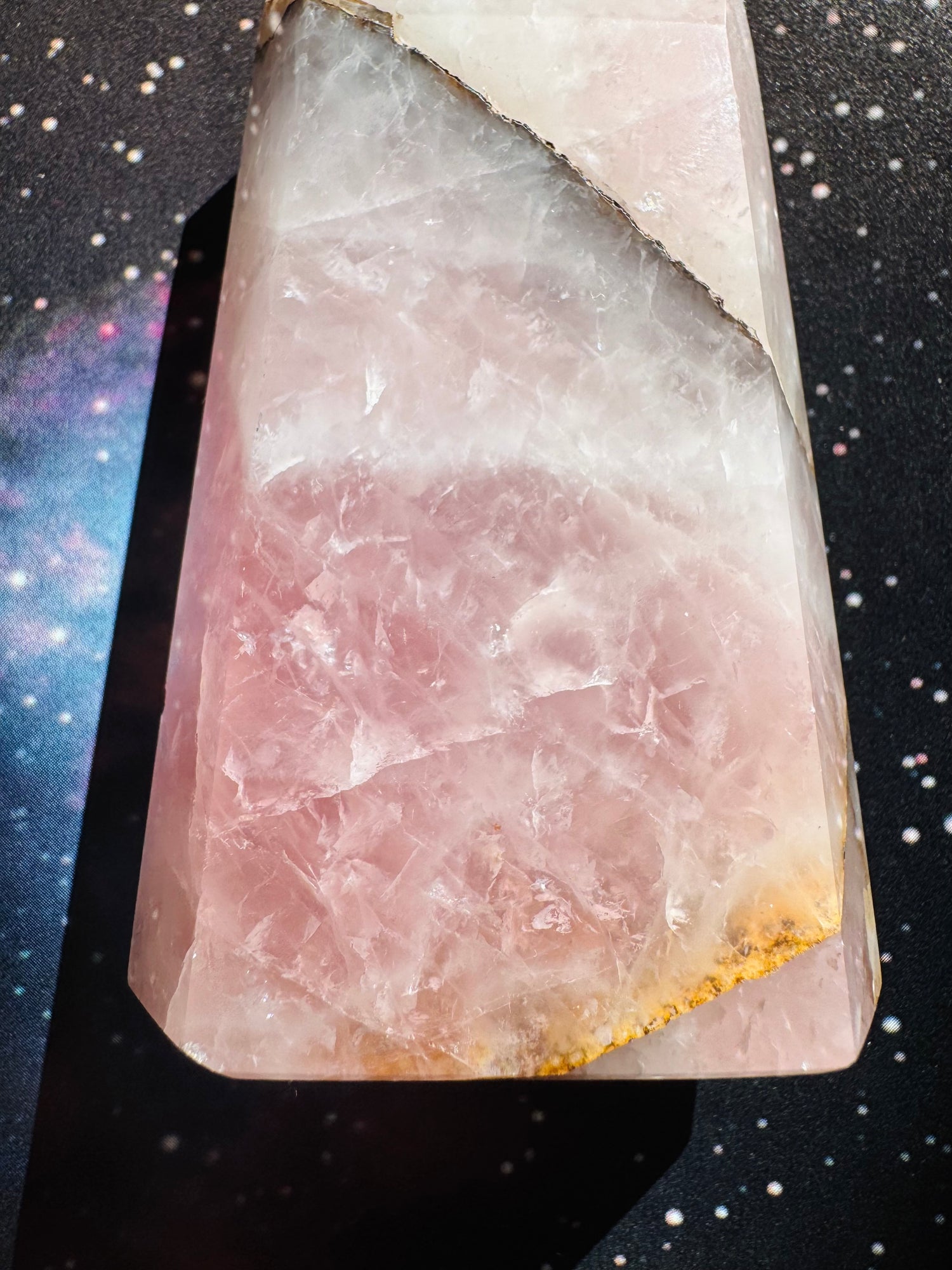 Rose Quartz w/ Golden Healer Tower 214 g Brazil Superb Beauty!! - Moon Room Shop and Wellness