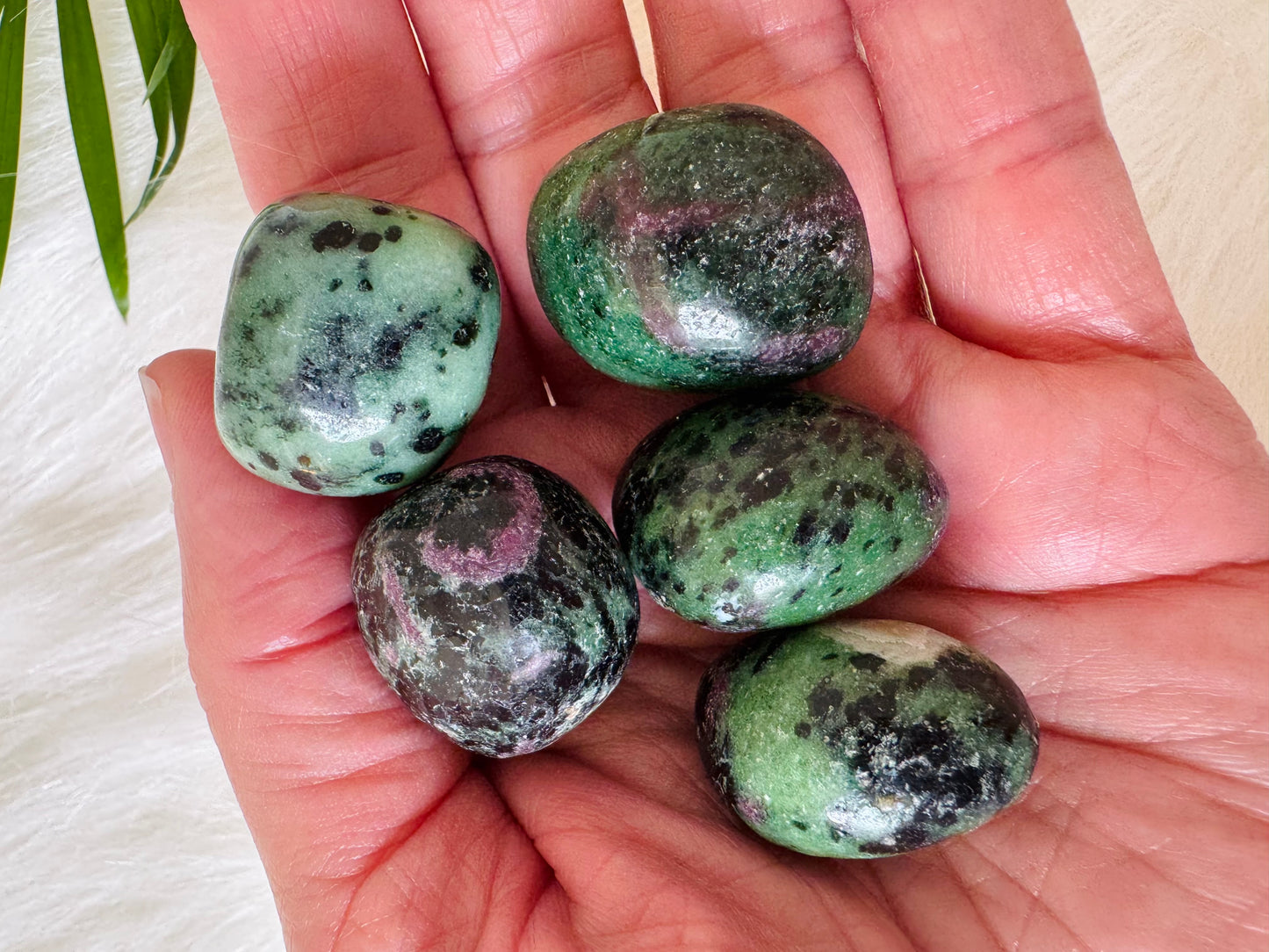 Zoisite w/Ruby Tumbled - Moon Room Shop and Wellness