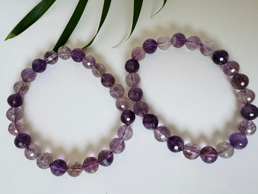 Super Seven Faceted Stretch Bracelet 8mm - Moon Room Shop and Wellness
