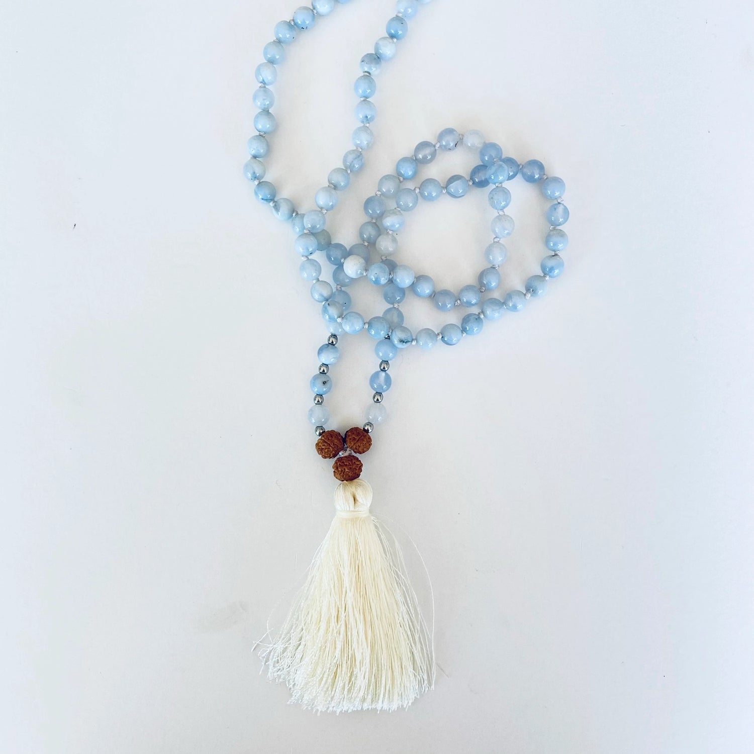 Clear Skies Mala - Blue Lace Agate - Moon Room Shop and Wellness