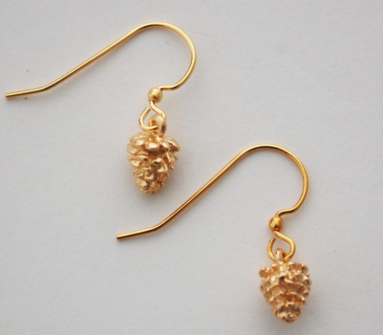 Pinecone Dangle Earrings - 14 kt Gold over Sterling Silver - Moon Room Shop and Wellness