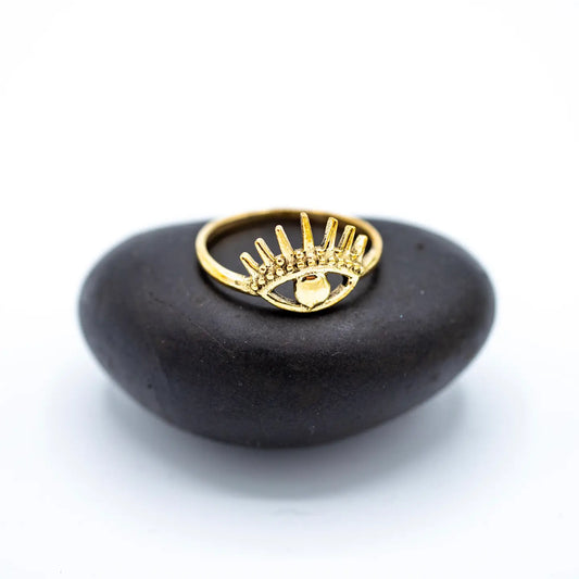 Brass Eye Crown Ring Sizes 5,6,7,8,9 - Moon Room Shop and Wellness