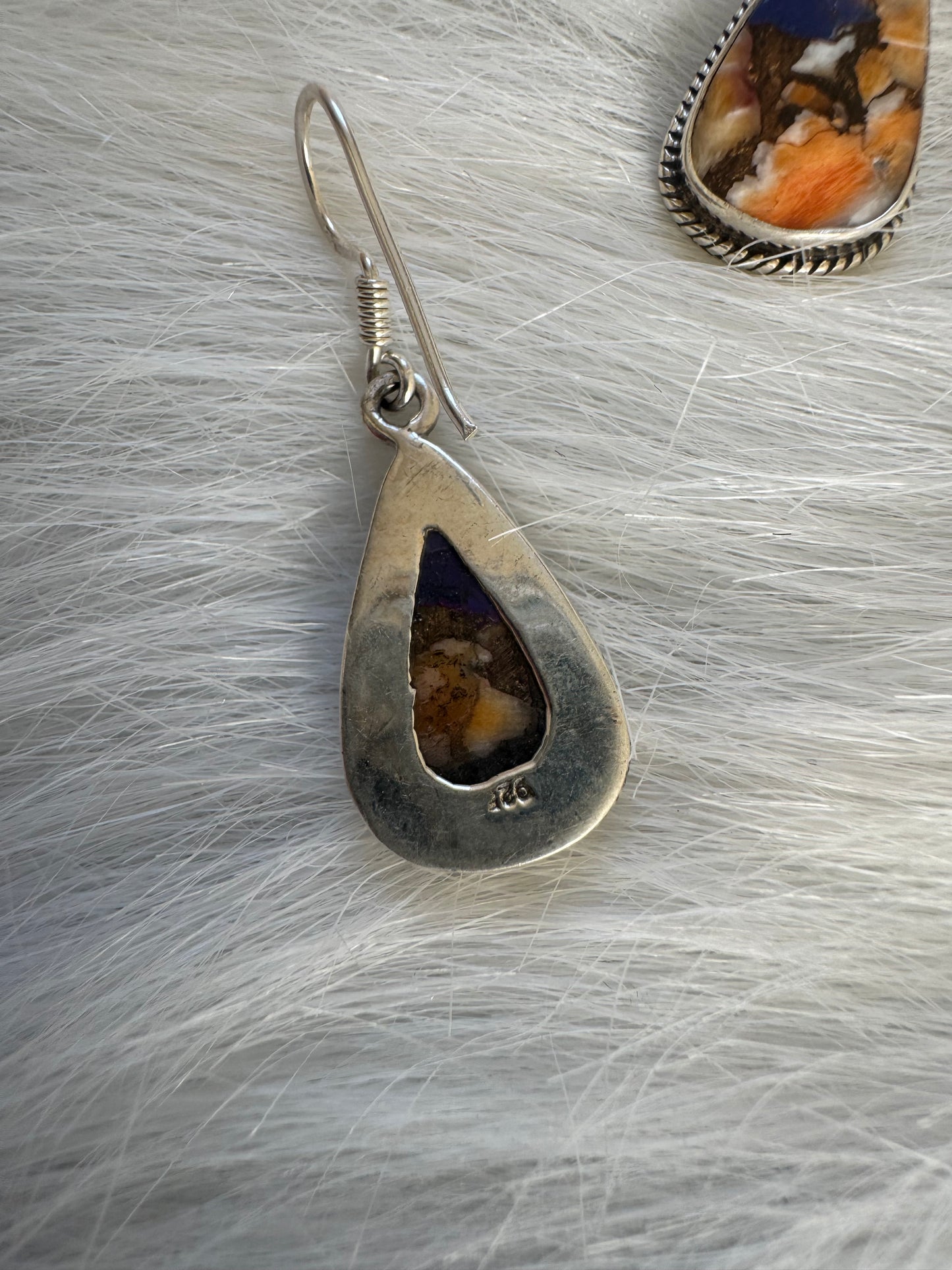 Spiny Oyster Purple Turquoise Sterling Silver Dangle Earrings - Moon Room Shop and Wellness