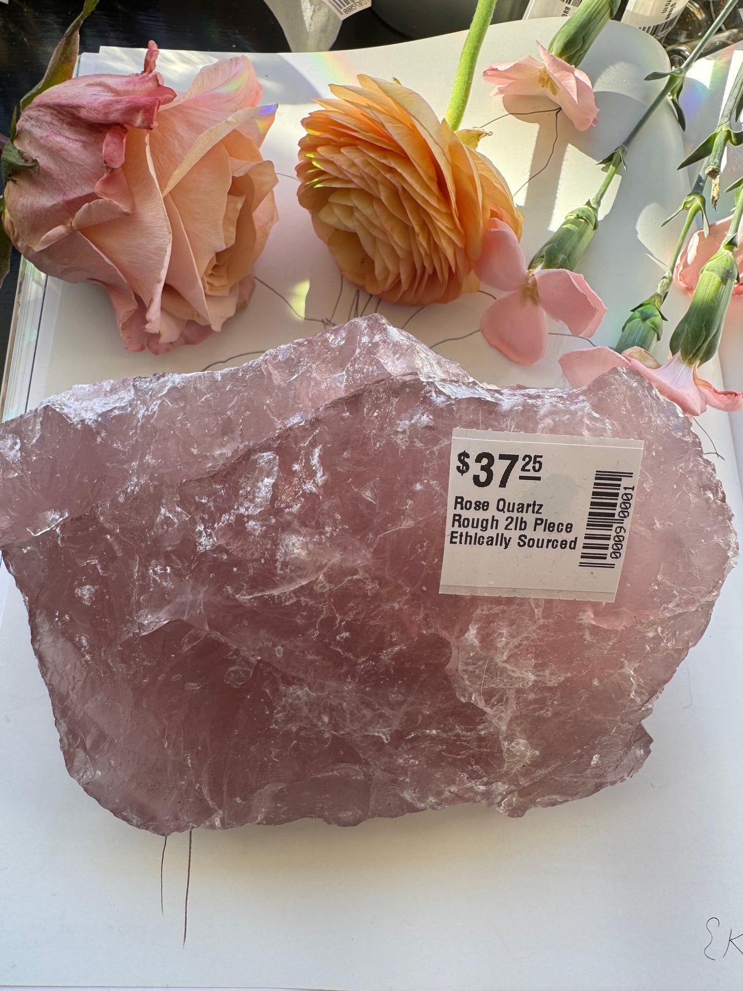 Rose Quartz Rough 2lb Piece Ethically Sourced - Moon Room Shop and Wellness