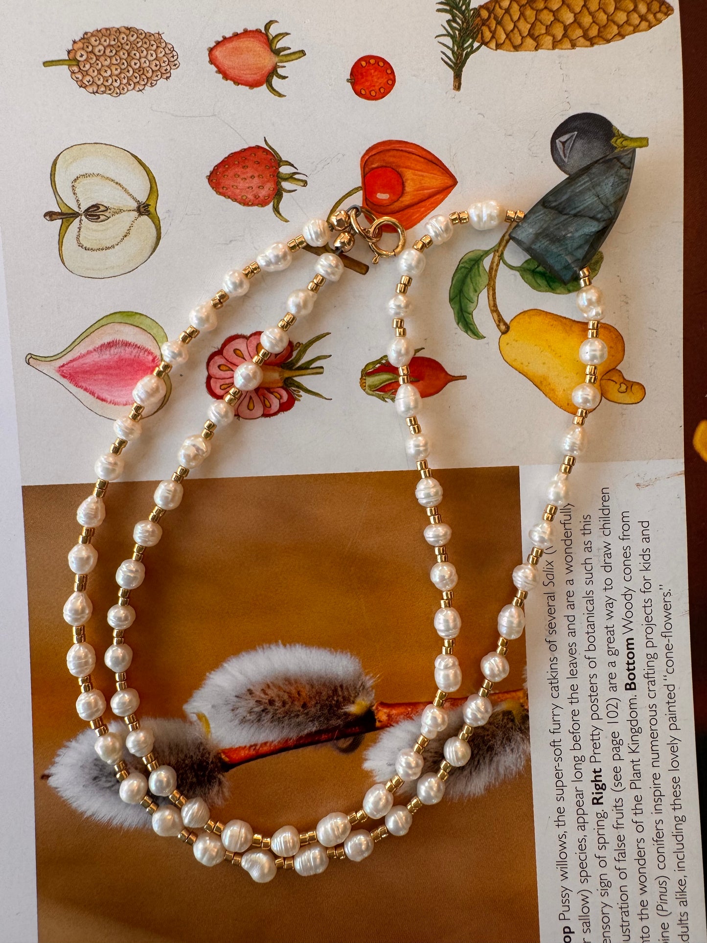 Soul Pretty Pearl + Labradorite Gold Fill Handmade Necklace - Moon Room Shop and Wellness