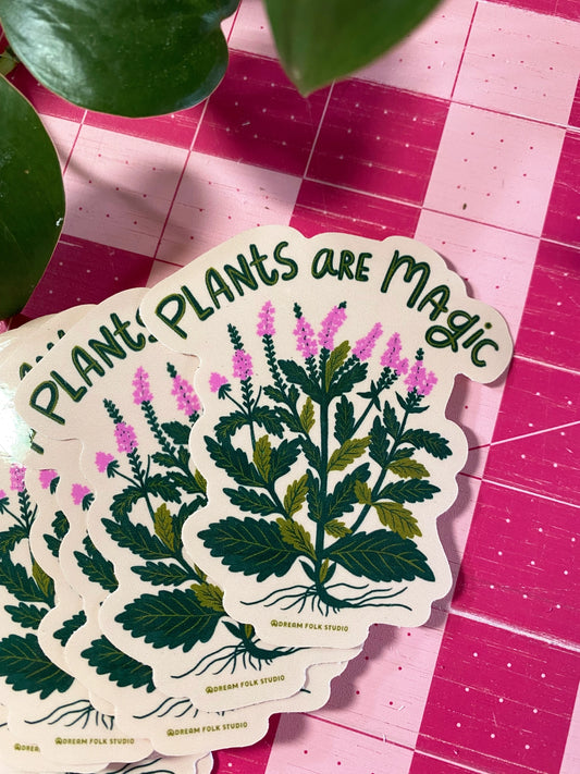 Plants Are Magic Sticker - Vervain - Verbena Flower Decal - Moon Room Shop and Wellness
