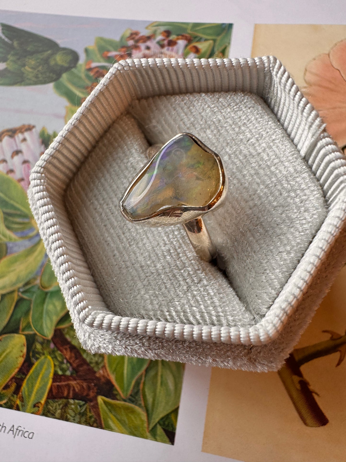 Ethiopian Opal Sterling Silver Ring Size 6 - Moon Room Shop and Wellness