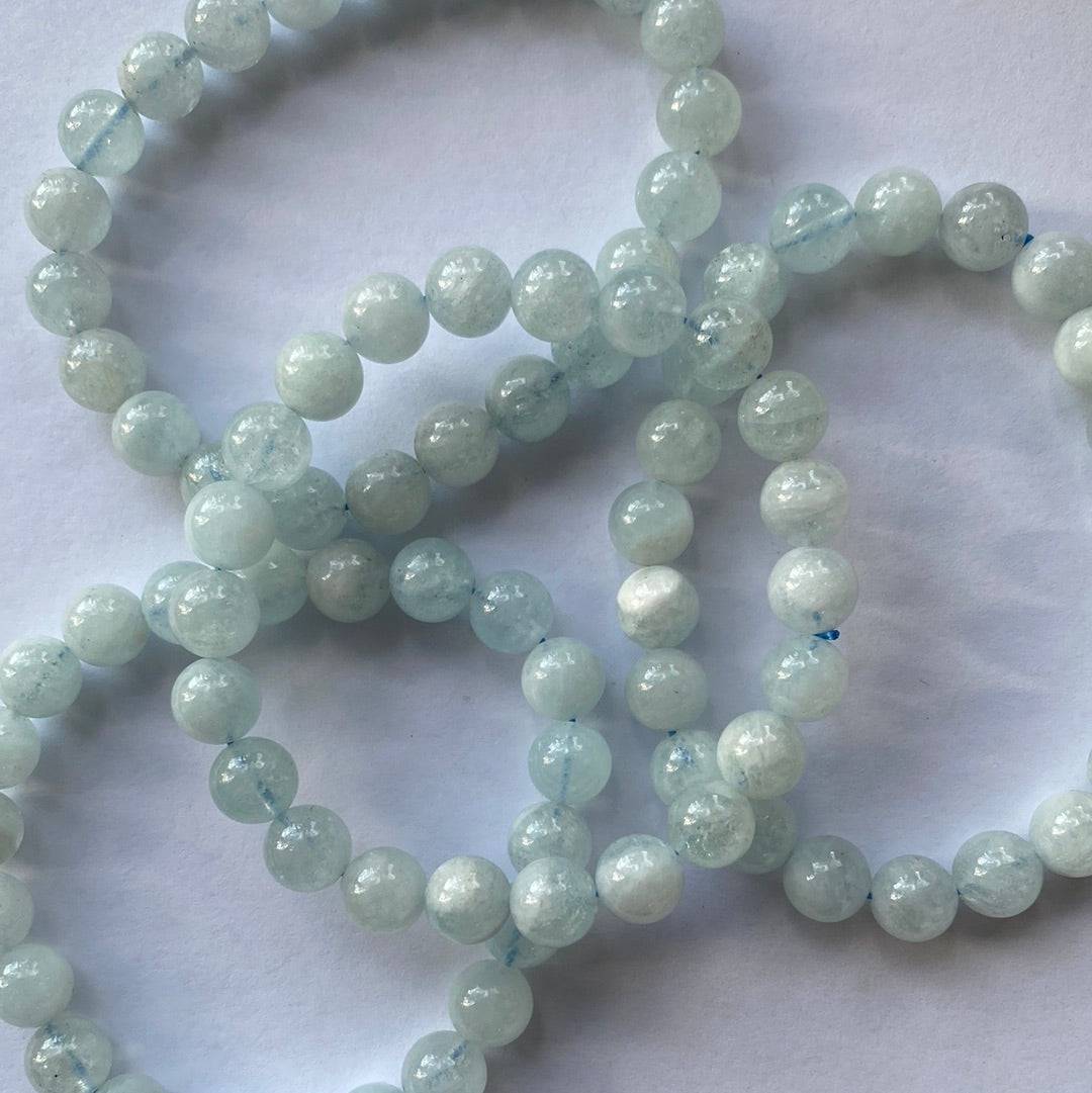 Natural Aquamarine Stretch Bracelet - Moon Room Shop and Wellness