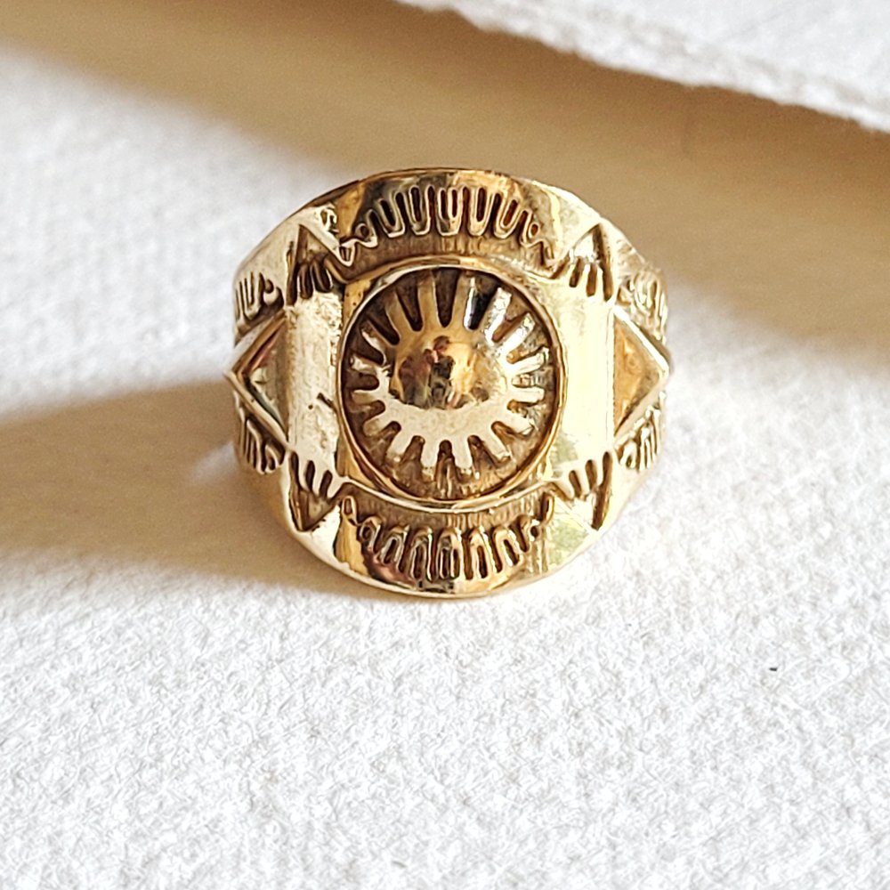 Brass Ring Sun Design Circle Handmade - Moon Room Shop and Wellness