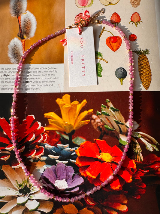 Soul Pretty Ruby Faceted Gold Fill Handmade Necklace - Moon Room Shop and Wellness