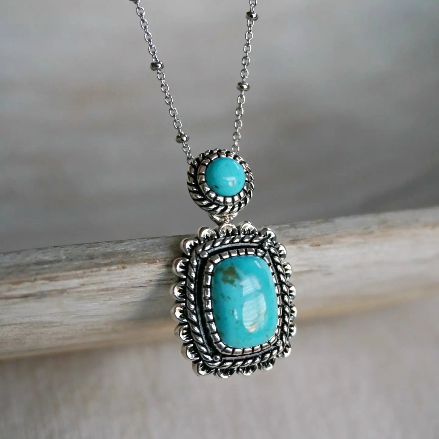 Rayna Turquoise Necklace  Sterling silver 16-18" - Moon Room Shop and Wellness