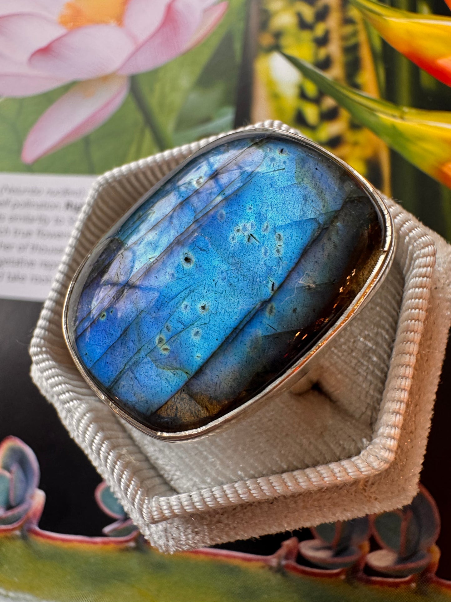 Labradorite Sterling Silver Ring Size Adjustable6-8 - Moon Room Shop and Wellness