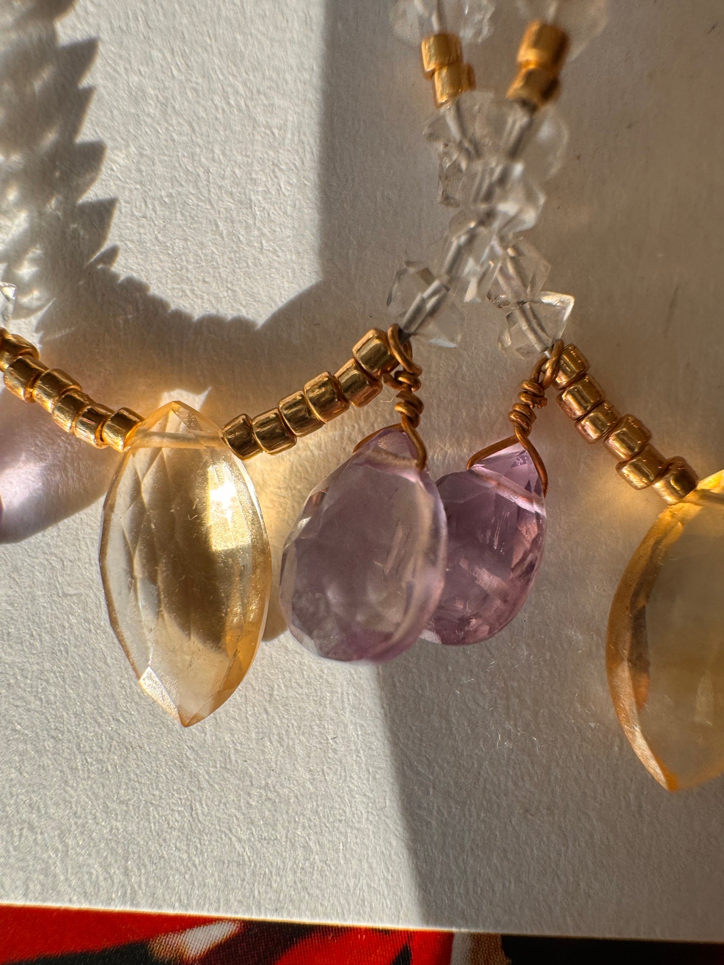 Soul Pretty Citrine + Amethyst + Herkimer Handmade Gold Fill Earrings - Moon Room Shop and Wellness