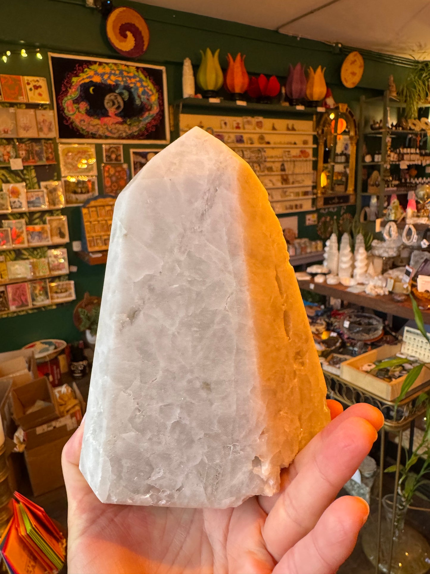 Clear Quartz Cluster Standing Point 2.54 lb Beautiful Brazil - Moon Room Shop and Wellness