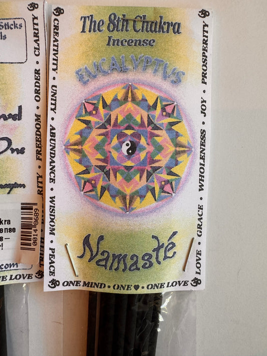 The 8th Chakra 10 Stick Incense -Eucalyptus- local vendor!