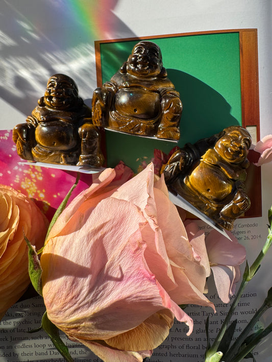 Tiger's Eye Hand Carved Buddha 1.25-1.5" - Moon Room Shop and Wellness