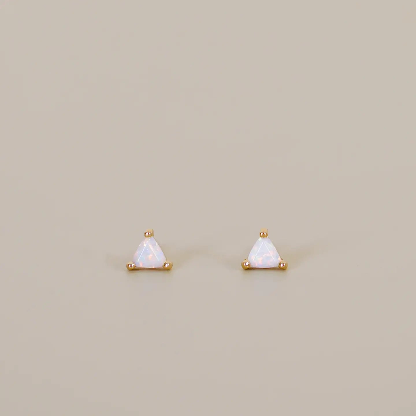 Opal Mini Energy Gem Sterling Silver 18kt Gold Plated Earrings - Moon Room Shop and Wellness
