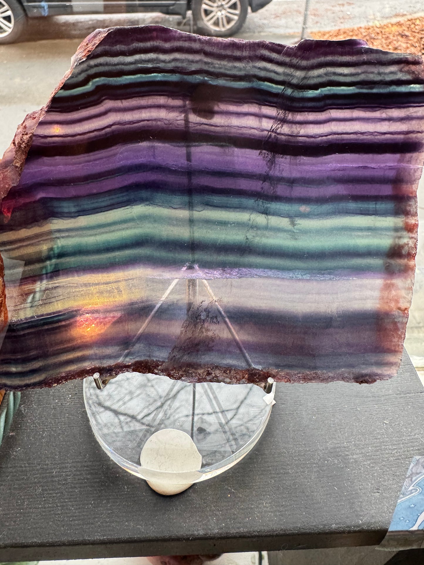 Rainbow Fluorite Slab 398 g - Moon Room Shop and Wellness