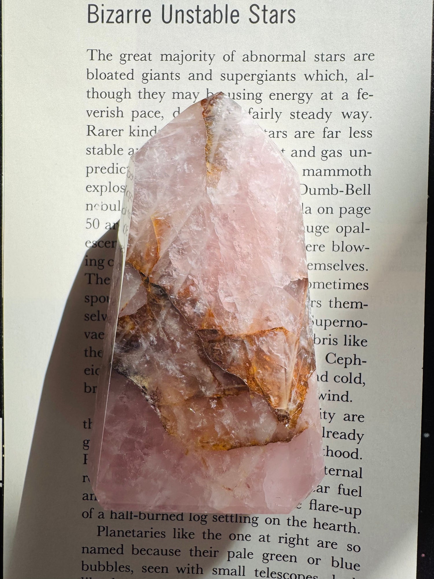 Rose Quartz w/ Golden Healer Tower 192 g Brazil - Moon Room Shop and Wellness