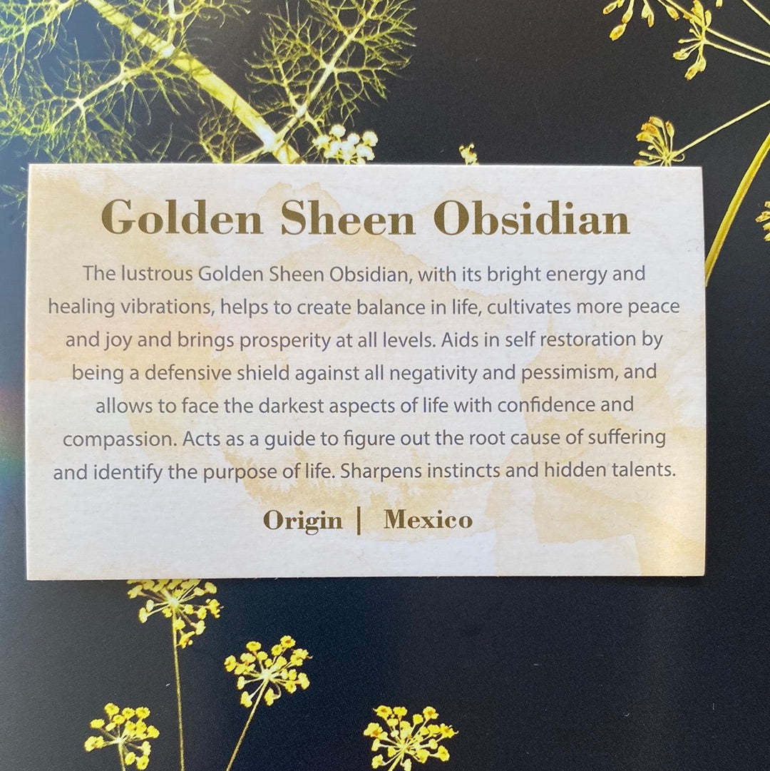 Gold Sheen Obsidian Stretch Bracelet 8mm - Moon Room Shop and Wellness