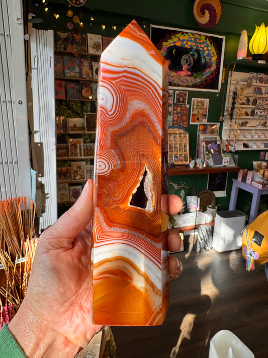 Carnelian Tower/Obelisk 2.2 lb - Moon Room Shop and Wellness