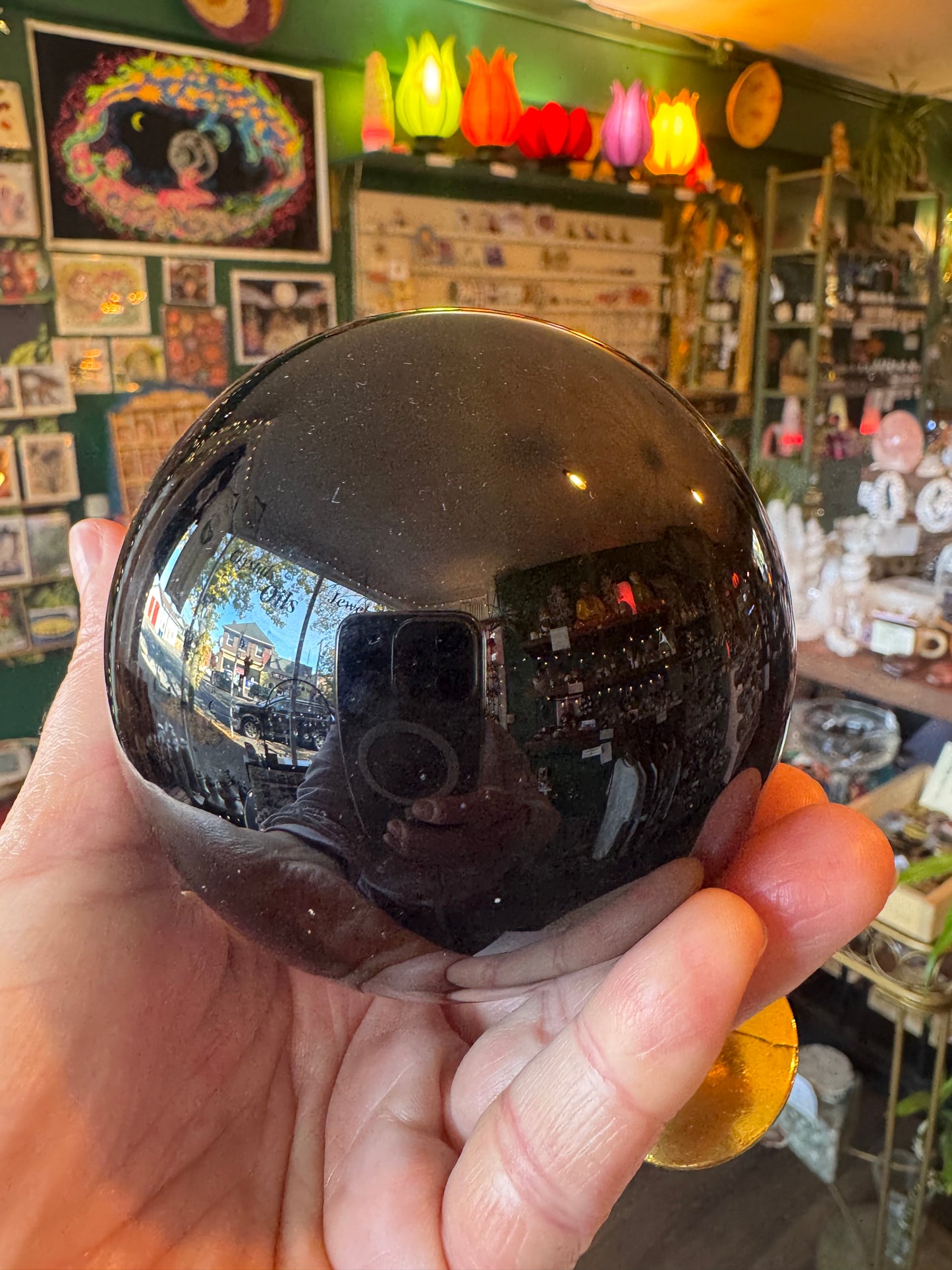 Black Obsidian Sphere 1.65 lb - Moon Room Shop and Wellness
